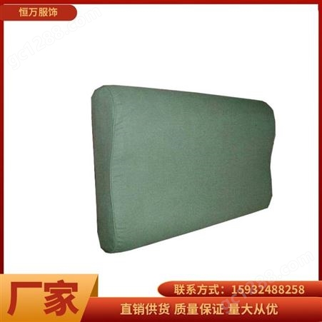 恒万服饰 宿舍学生用定型枕 硬质棉枕头 军艺酷军绿色