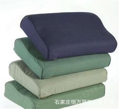 恒万服饰 学生宿舍单人定型高低枕 绿色棉枕头 用定型枕 舒适护颈
